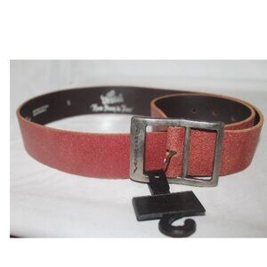 New w Tag Vestal Mens Leather Belt Logo Buckle Sz S